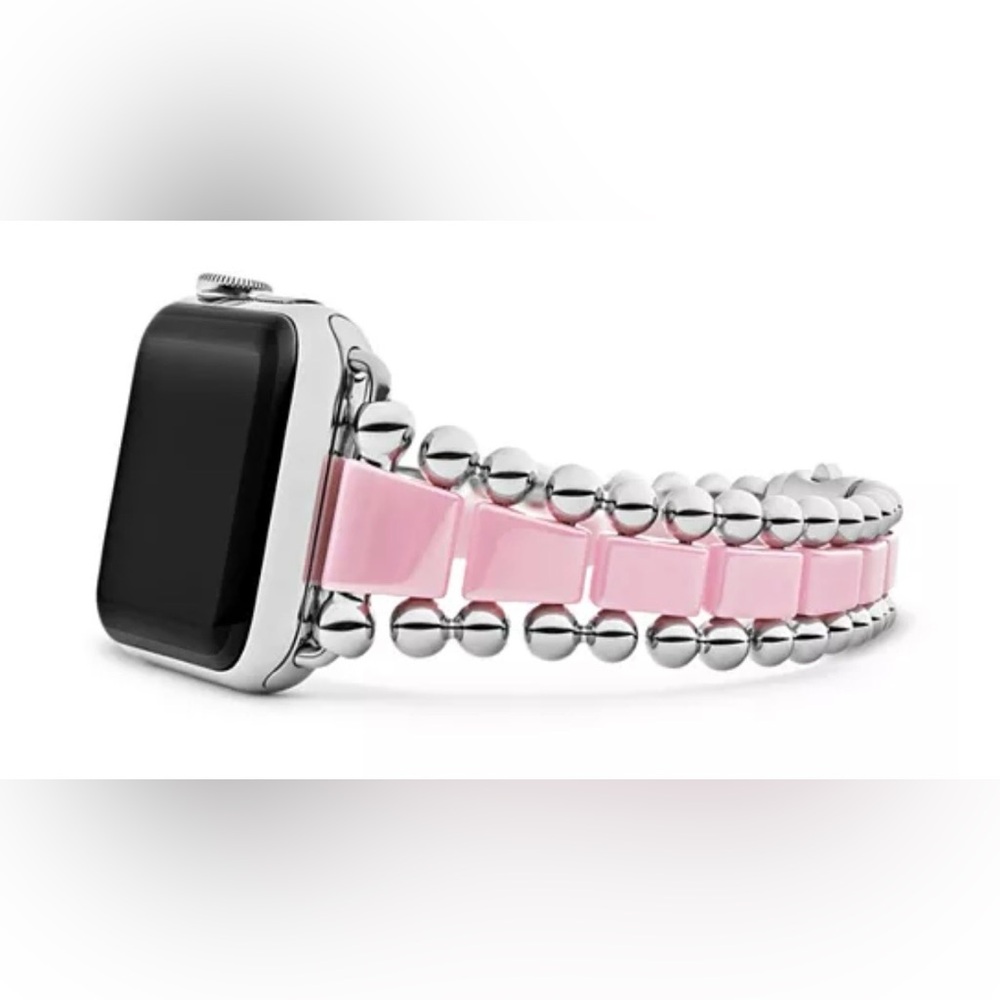 LAGOS Smart Caviar Bracelet For Your Apple Watch SS & Pink Ceramic. New in Box. - Picture 9 of 11